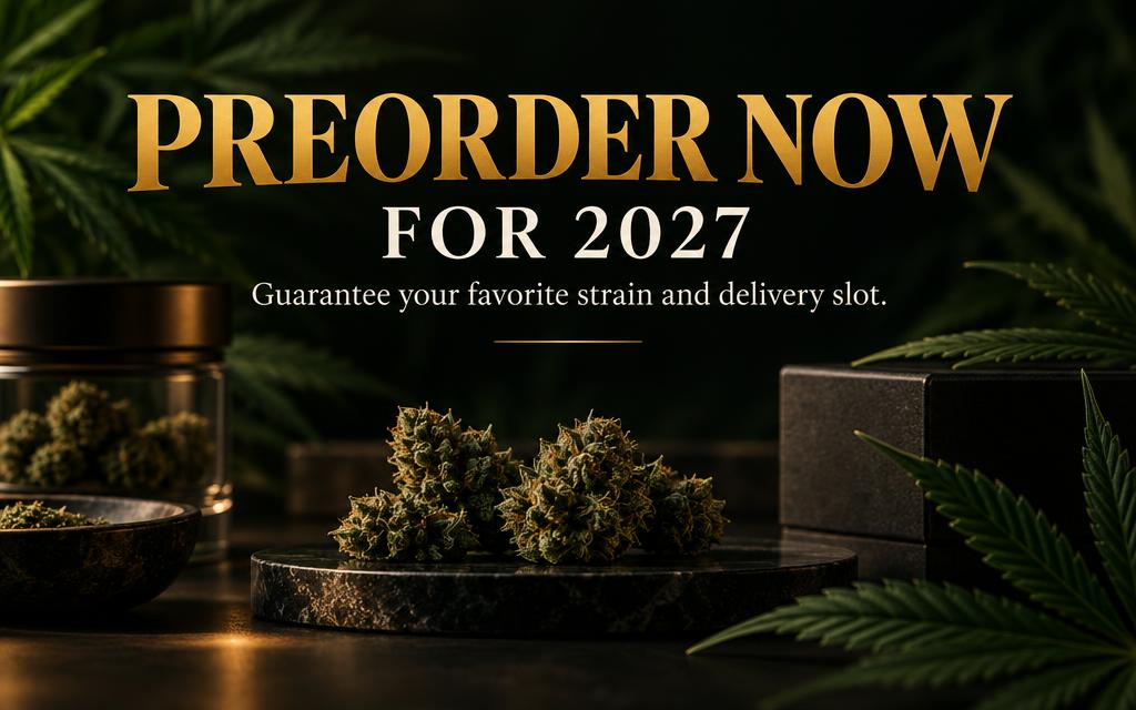 Preorder now for 2027 — guarantee your favorite strain and delivery slot